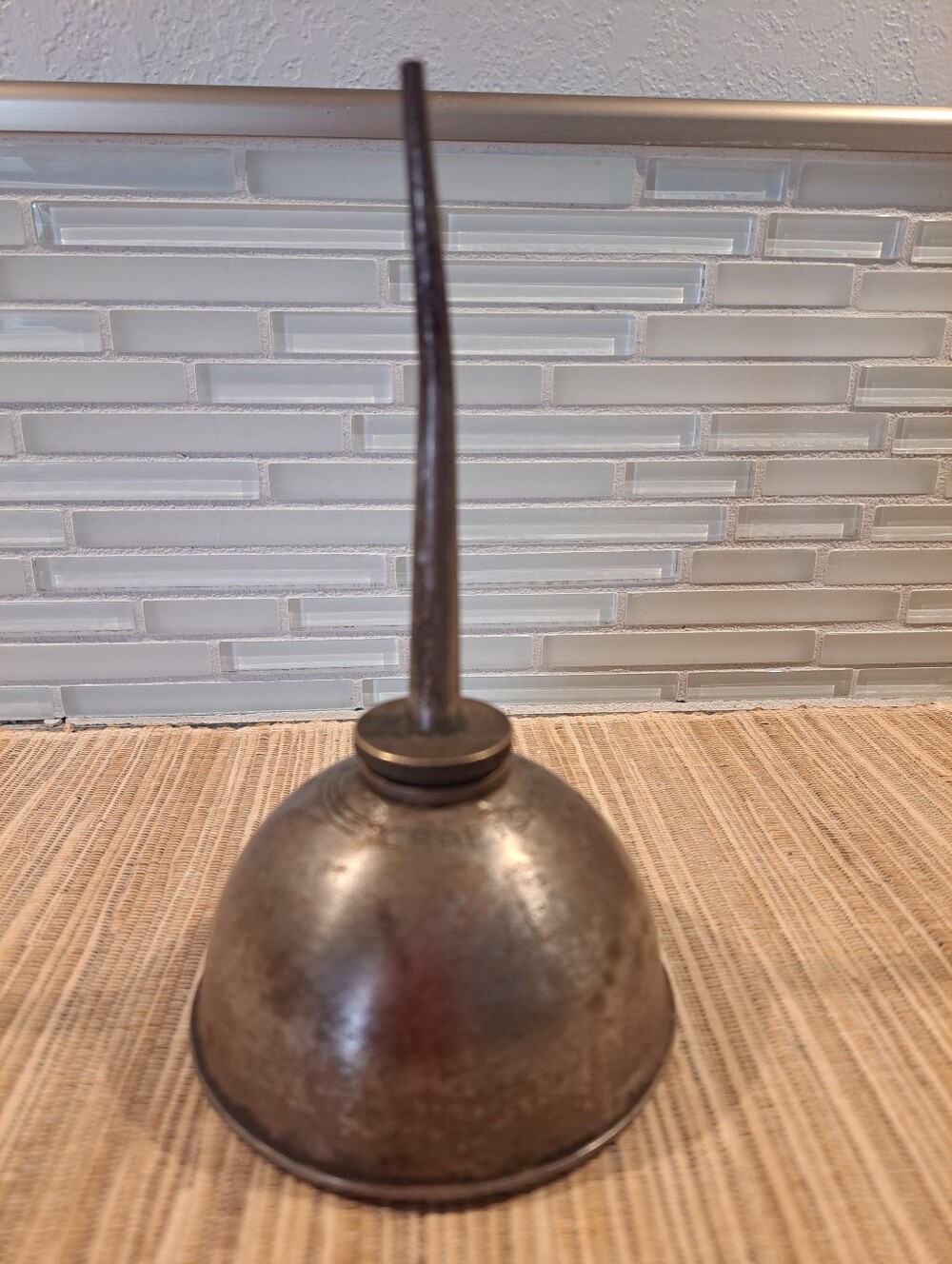 Sears Craftsman USA Thumb Oiler Tin Oil Can Vintage 1950s Great Patina